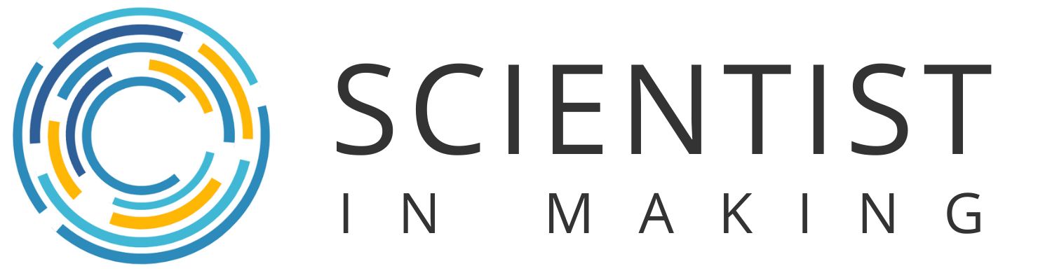scientist in making logo